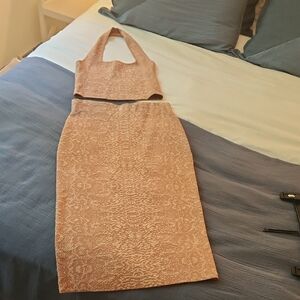Elegant Tan Sleeveless Dress